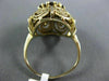 ANTIQUE LARGE 1.25CT AAA GARNET 14KT YELLOW GOLD FILIGREE FLORAL RING #22659