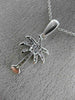 ESTATE .23CT ROUND DIAMOND 14KT WHITE GOLD 3D CLASSIC PALM TREE PENDANT #16042