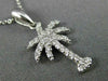 ESTATE .23CT ROUND DIAMOND 14KT WHITE GOLD 3D CLASSIC PALM TREE PENDANT #16042