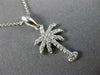 ESTATE .23CT ROUND DIAMOND 14KT WHITE GOLD 3D CLASSIC PALM TREE PENDANT #16042