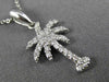 ESTATE .23CT ROUND DIAMOND 14KT WHITE GOLD 3D CLASSIC PALM TREE PENDANT #16042