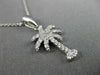 ESTATE .23CT ROUND DIAMOND 14KT WHITE GOLD 3D CLASSIC PALM TREE PENDANT #16042