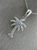 ESTATE .23CT ROUND DIAMOND 14KT WHITE GOLD 3D CLASSIC PALM TREE PENDANT #16042