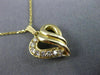 ESTATE .24CT DIAMOND 14KT YELLOW GOLD 3D CLASSIC OPEN HEART SWIRL PENDANT #15541