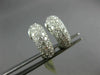 ESTATE WIDE 1.01CT DIAMOND 14K WHITE GOLD MULTI ROW PAVE HUGGIE CLIP ON EARRINGS
