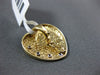 ESTATE .04CT DIAMOND 14KT TWO TONE GOLD FOUR STONE ETOILE HEART FLOATING PENDANT