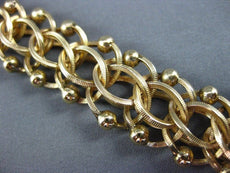 ANITQUE WIDE 14KT YELLOW GOLD 3D HANDCRAFTED LONG INTERTWINED BRACELET #22595