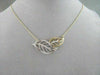 ANTIQUE .11CT DIAMOND 18KT WHITE & YELLOW GOLD OPEN DOUBLE LEAF NECKLACE UNIQUE!