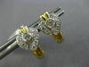 ANTIQUE .65CT DIAMOND 14KT TWO TONE GOLD HEART CLUSTER FILIGREE EARRINGS #11683