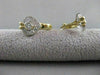 ANTIQUE .65CT DIAMOND 14KT TWO TONE GOLD HEART CLUSTER FILIGREE EARRINGS #11683