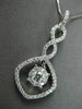ANTIQUE .67CT ROUND DIAMOND 18KT WHITE GOLD INFINITY FLOATING PENDANT & CHAIN