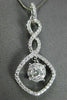 ANTIQUE .67CT ROUND DIAMOND 18KT WHITE GOLD INFINITY FLOATING PENDANT & CHAIN