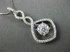ANTIQUE .67CT ROUND DIAMOND 18KT WHITE GOLD INFINITY FLOATING PENDANT & CHAIN