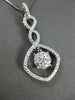 ANTIQUE .67CT ROUND DIAMOND 18KT WHITE GOLD INFINITY FLOATING PENDANT & CHAIN