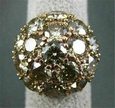 ANTIQUE LARGE 10.26CT OLD MINE FANCY YELLOW DIAMOND 14KT ROSE GOLD WIDE RING