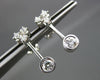 ANTIQUE .64CT DIAMOND 18KT WHITE GOLD SOLITAIRE HANGING EARRINGS BEAUTIFUL 11366