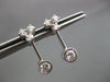 ANTIQUE .64CT DIAMOND 18KT WHITE GOLD SOLITAIRE HANGING EARRINGS BEAUTIFUL 11366