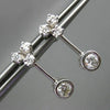 ANTIQUE .64CT DIAMOND 18KT WHITE GOLD SOLITAIRE HANGING EARRINGS BEAUTIFUL 11366