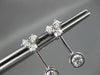 ANTIQUE .64CT DIAMOND 18KT WHITE GOLD SOLITAIRE HANGING EARRINGS BEAUTIFUL 11366