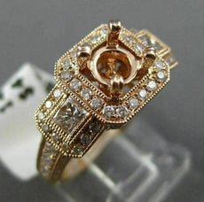 .95CT ROUND & PRINCESS DIAMOND 14KT ROSE GOLD SQUARE SEMI MOUNT ENGAGEMENT RING