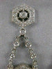 ANTIQUE 3.50CT DIAMOND 14K WHITE GOLD LONG FILIGREE FLOWER HANGING EARRINGS #835