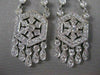 ANTIQUE 3.50CT DIAMOND 14K WHITE GOLD LONG FILIGREE FLOWER HANGING EARRINGS #835