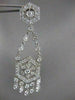 ANTIQUE 3.50CT DIAMOND 14K WHITE GOLD LONG FILIGREE FLOWER HANGING EARRINGS #835