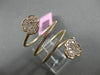 ESTATE WIDE .40CT DIAMOND 14KT ROSE GOLD 3D 3 CLOVER FLOWER FLEXIBLE LOVE RING