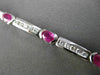 ANTIQUE 4.54CTW DIAMOND & AAA OVAL RUBY 14KT WHITE GOLD CHANNEL BRACELET #19757