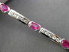 ANTIQUE 4.54CTW DIAMOND & AAA OVAL RUBY 14KT WHITE GOLD CHANNEL BRACELET #19757