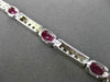 ANTIQUE 4.54CTW DIAMOND & AAA OVAL RUBY 14KT WHITE GOLD CHANNEL BRACELET #19757