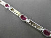 ANTIQUE 4.54CTW DIAMOND & AAA OVAL RUBY 14KT WHITE GOLD CHANNEL BRACELET #19757