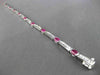 ANTIQUE 4.54CTW DIAMOND & AAA OVAL RUBY 14KT WHITE GOLD CHANNEL BRACELET #19757
