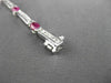 ANTIQUE 4.54CTW DIAMOND & AAA OVAL RUBY 14KT WHITE GOLD CHANNEL BRACELET #19757