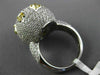 EXTRA LARGE 3.50CT WHITE & INTENSE YELLOW DIAMOND 18KT WHITE GOLD PAVE DOME RING