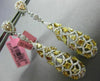LARGE 5.60CT WHITE & FANCY YELLOW DIAMOND 18KT TWO TONE GOLD TEAR DROP EARRINGS