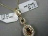ANTIQUE 3.44CT DIAMOND & AAA EXTRA FACET CITRINE 14K YELLOW GOLD 3D PEAR PENDANT