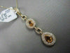 ANTIQUE 3.44CT DIAMOND & AAA EXTRA FACET CITRINE 14K YELLOW GOLD 3D PEAR PENDANT