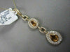 ANTIQUE 3.44CT DIAMOND & AAA EXTRA FACET CITRINE 14K YELLOW GOLD 3D PEAR PENDANT