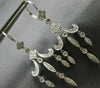 ANTIQUE LONG .50CT DIAMOND 14KT WHITE GOLD 3D FILIGREE HANGING EARRINGS #19857