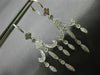 ANTIQUE LONG .50CT DIAMOND 14KT WHITE GOLD 3D FILIGREE HANGING EARRINGS #19857