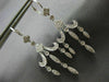 ANTIQUE LONG .50CT DIAMOND 14KT WHITE GOLD 3D FILIGREE HANGING EARRINGS #19857
