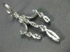 ANTIQUE LONG .50CT DIAMOND 14KT WHITE GOLD 3D FILIGREE HANGING EARRINGS #19857