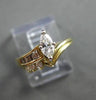 ANTIQUE .46CT DIAMOND 14KT W&Y GOLD MARQUISE & ROUND ENGAGEMENT RING #20196