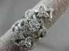 ANTIQUE MASSIVE 2.09CT DIAMOND 18KT WHITE GOLD THREE DIMENSIONAL FLOWER RING
