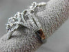 ANTIQUE MASSIVE 2.09CT DIAMOND 18KT WHITE GOLD THREE DIMENSIONAL FLOWER RING
