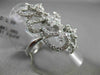 ANTIQUE MASSIVE 2.09CT DIAMOND 18KT WHITE GOLD THREE DIMENSIONAL FLOWER RING