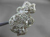 ANTIQUE MASSIVE 2.09CT DIAMOND 18KT WHITE GOLD THREE DIMENSIONAL FLOWER RING