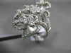 ANTIQUE MASSIVE 2.09CT DIAMOND 18KT WHITE GOLD THREE DIMENSIONAL FLOWER RING