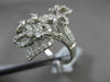 ANTIQUE MASSIVE 2.09CT DIAMOND 18KT WHITE GOLD THREE DIMENSIONAL FLOWER RING